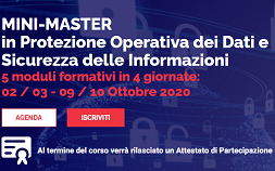 MINI-MASTER ONLINE in Protezione Operativa dei Dati e Sicurezza delle Informazioni